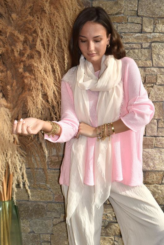 Conrad Slouch Cotton Knit Sugar Candy